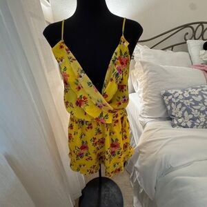 One Clothing Yellow Floral Romper